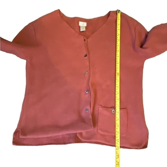 j Jill Lightweight Maroon/Pink Button Down Cardigan One Pocket Size Small - Picture 5 of 7